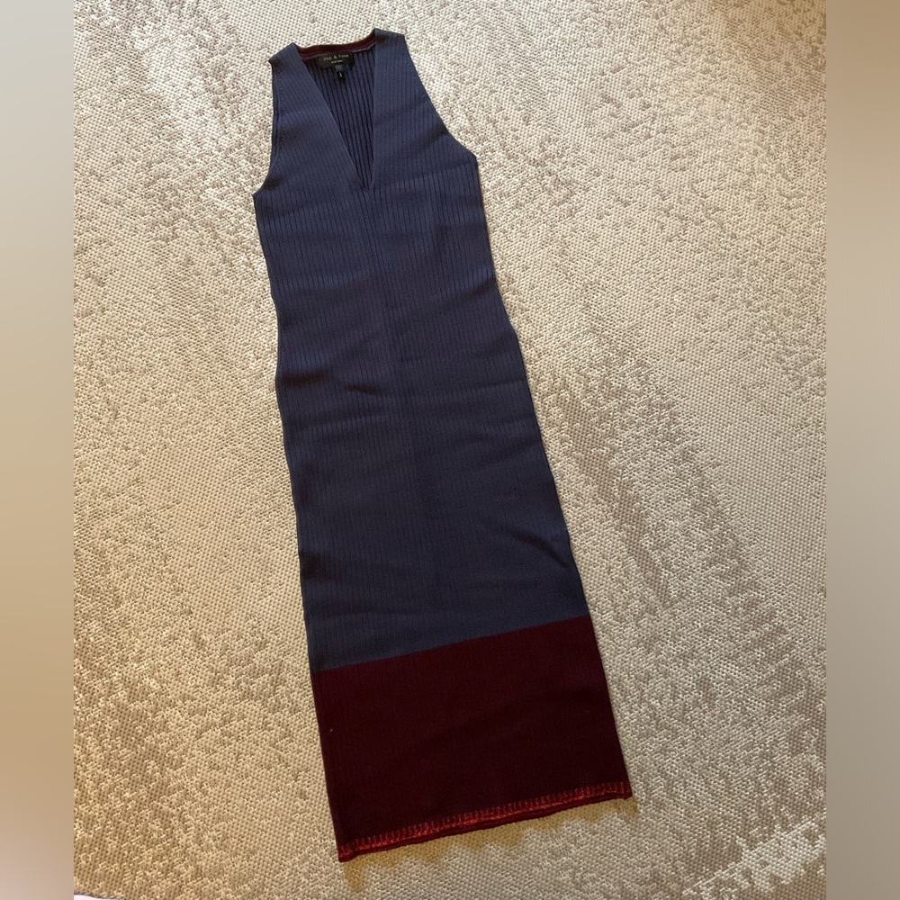 Rag & bone navy midi dress